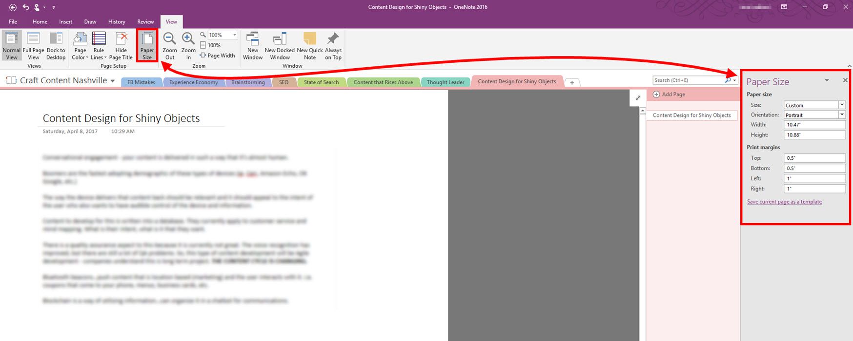 outlines in onenote for mac
